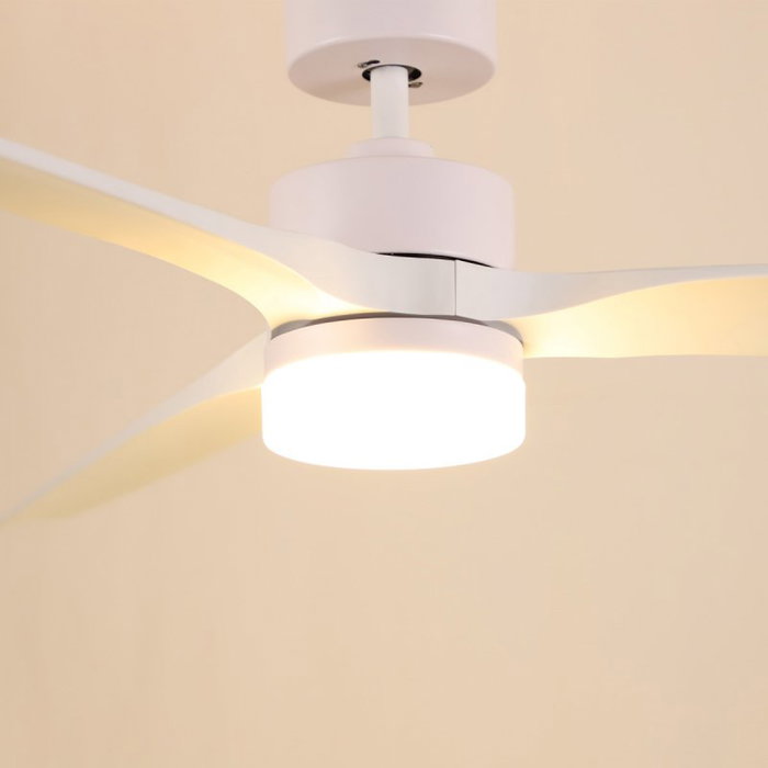 Grunkel SKYECO-52 Ventilador de Techo con Luz LED, 132cm, Blanco